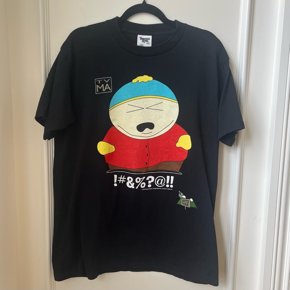 1990s South Park Vintage Cartman Single Stitch Tennessee River Gold Shirt Large